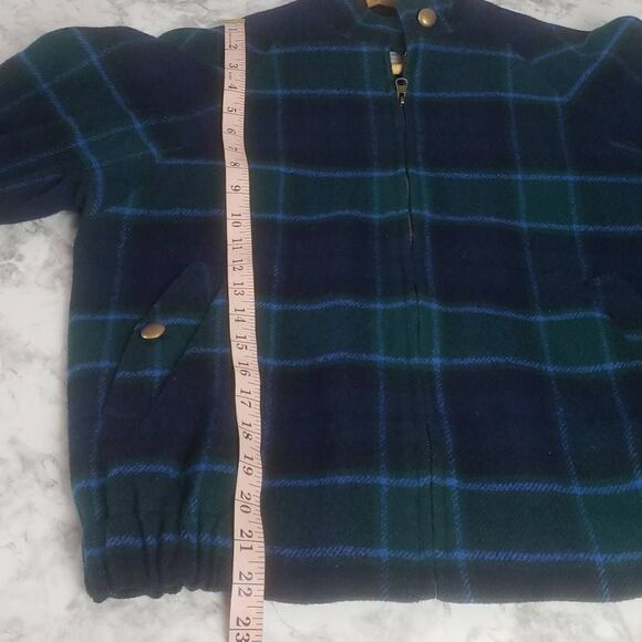 Vintage Women Pendleton 100% Wool Green and Blue Plaid Jacket - Picture 6 of 12